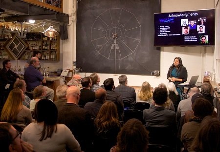 Tara Behrend speaking to an audience