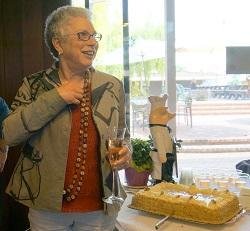 Margaret next to her cake